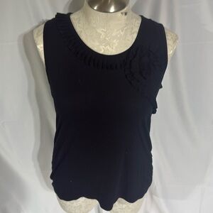 Design history women ruffle sleeveless top size 1X.